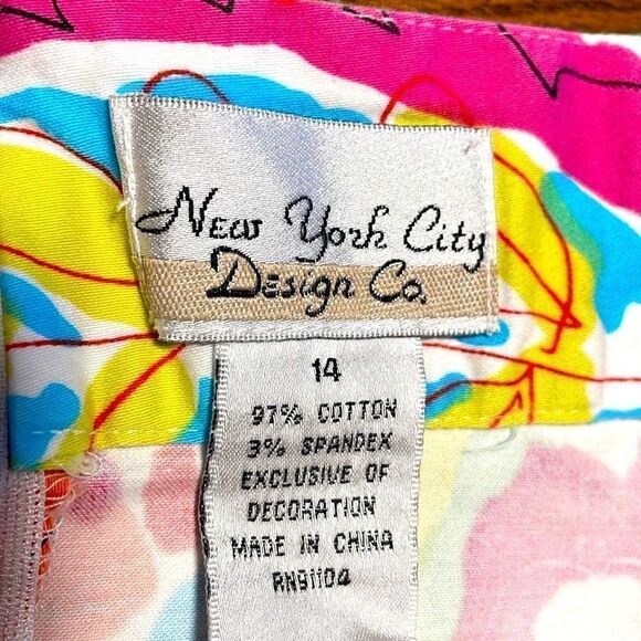New York City Design Co. mod paisley print flat pleat skirt ribbon trim 14 - Picture 9 of 11